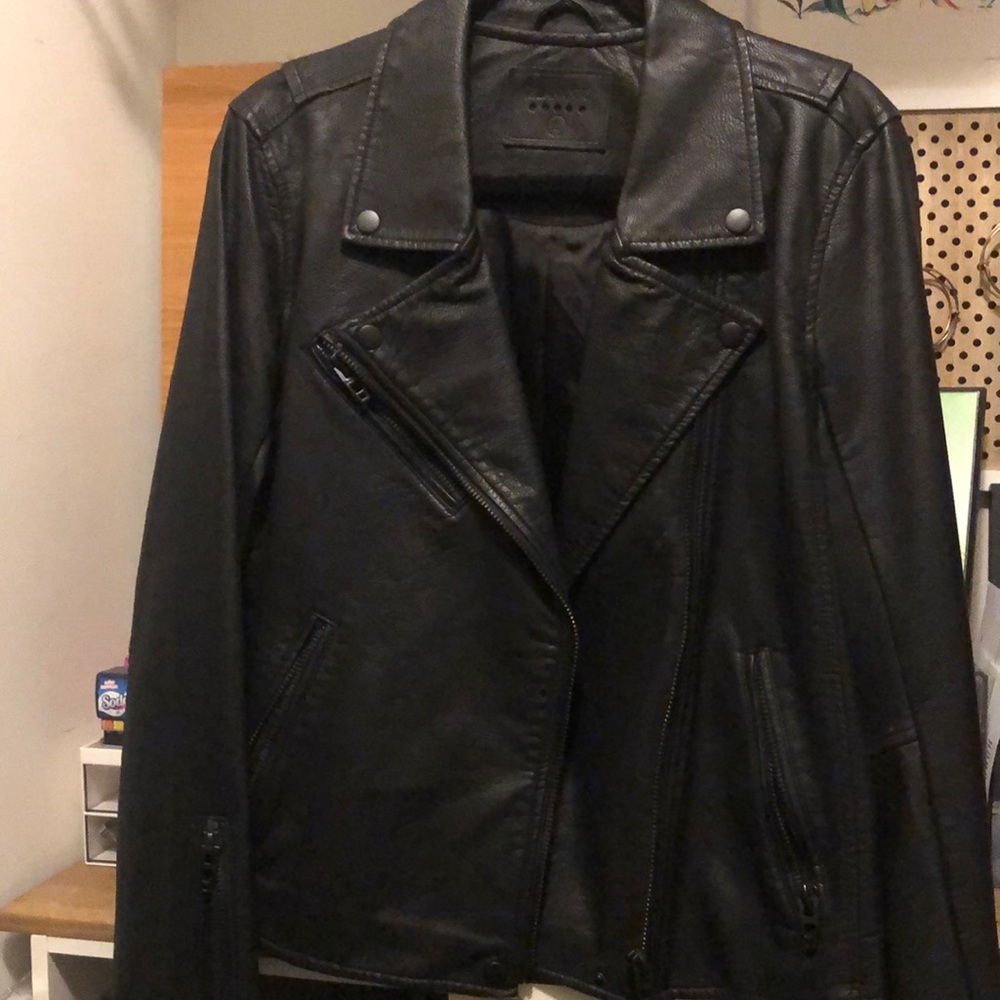 Pleather Jacket, Black, Moto Jacket - image 1